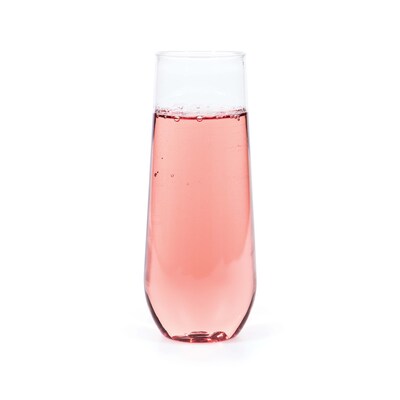 Creative Converting 9 oz Plastic Stemless Champagne Flutes, 24/Pack (338361)