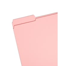 Smead Reinforced Top Tab Colored File Folders, Letter, Pink, 100/Box (12634)