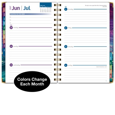 2027 Excello Brands 6" x 8" Weekly & Monthly Standard Planner, Paperboard Cover, Summer Bliss (FSHN-CY27-58-73)