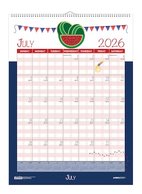 2026-2027 House of Doolittle Seasonal Holiday 12 x 16.5 Academic Monthly Wall Calendar (3395-27)