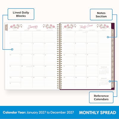 2027 Blue Sky 8.5" x 11" Weekly & Monthly Planner, Red (160256)