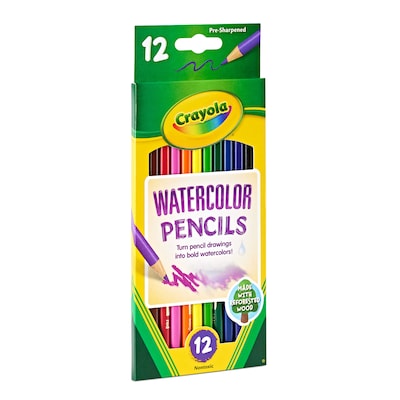 Crayola Watercolor Colored Pencils, Assorted Colors, 12/Box (68-4302)