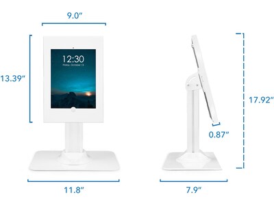 Mount-It! Adjustable Anti-Theft iPad Countertop Stand, White (MI-3771W_G10)
