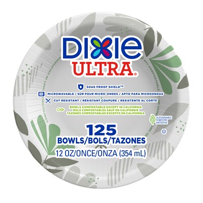 Dixie Ultra Pathways Paper Bowls, 12 oz., Multicolor, 500/Carton (SXB12WS)