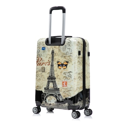 InUSA 24" Hardside Paris Suitcase, 4-Wheeled Spinner, TSA Checkpoint Friendly, Paris (IUAPC00M-PAR)