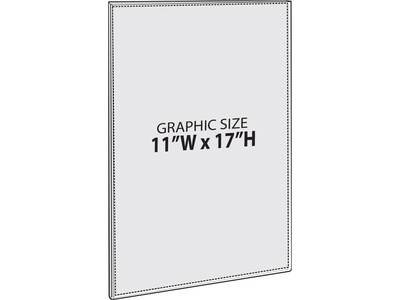 Azar Magnet Back Sign Holder, 11" x 17", Clear Acrylic, 2/Pack (129932-2PK)