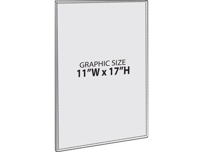 Azar Sign Holder, 11" x 17", Vertical, Wall Mounted, Clear Acrylic, 2/Pack (129932-2PK)