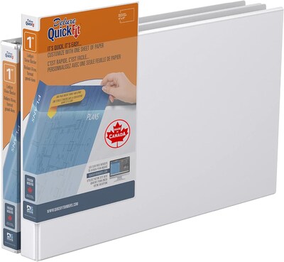 Davis Group QuickFit Heavy Duty 1 3-Ring Standard Binders, D-Ring, White, 2/Pack (94010-02)