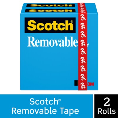 Scotch® Removable Invisible Tape, 3/4 x 36 yds., 2 Rolls (811)