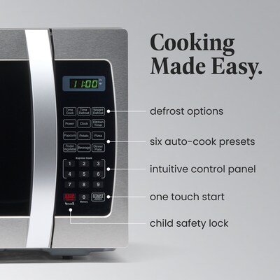 Farberware Professional 1.3 Cu. Ft. Countertop Microwave, Stainless Steel (FMO13AHTBKE)