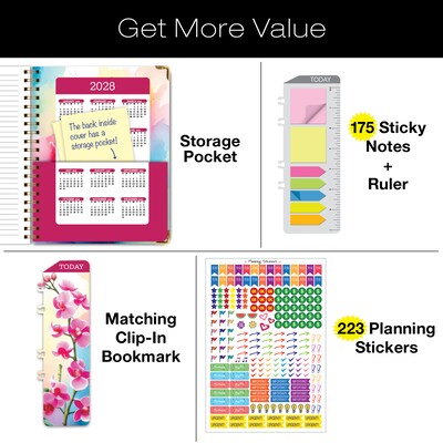 2027 Excello Brands 9" x 11" Weekly & Monthly Standard Planner, Paperboard Cover, Orchid (FSHN-CY27-8511-81)