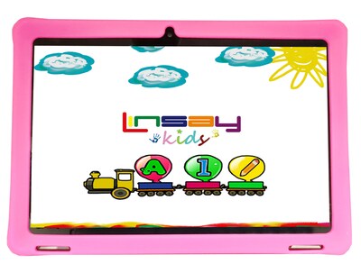 Linsay Octa Core 10.1 Tablet, 4GB RAM, 128GB Storage, Android 13, Bundled with Pink Kids Case, Back