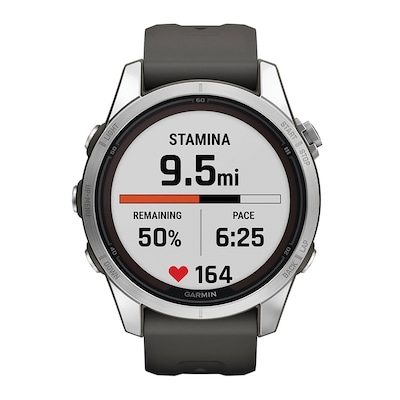 Garmin fenix 7S Pro Solar Edition Smartwatch, 42-mm, Steel Bezel with Graphite Band (010-02776-00)