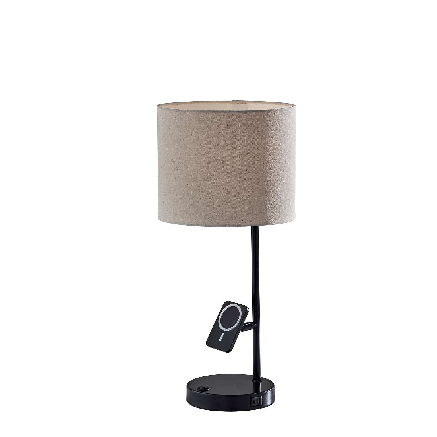 Adesso Wyatt Supercharger Incandescent Desk Lamp, 22H, Black/Beige (2610-01)