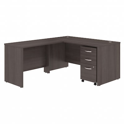 Bush Business Furniture Studio C 60W L Shaped Desk with Mobile File Cabinet and Return, Storm Gray