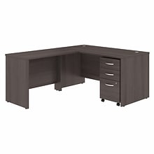 Bush Business Furniture Studio C 60W x 30D L Shaped Desk with Mobile File Cabinet and 42W Return, St