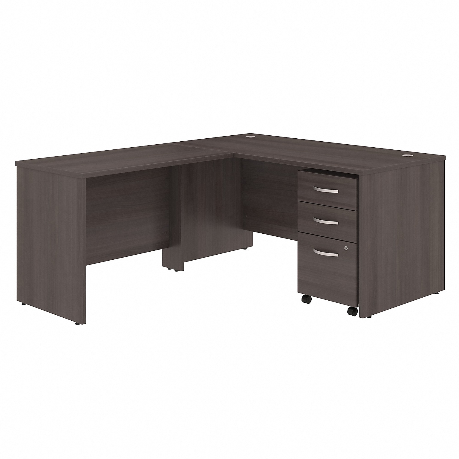 Bush Business Furniture Studio C 60W L Shaped Desk with Mobile File Cabinet and Return, Storm Gray (STC008SG)