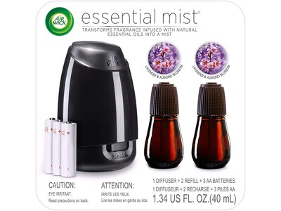 Air Wick Essential Mist Oil Diffuser with 2 Refills, Lavender and Almond Blossom, 1.34 Fl. Oz. (0224