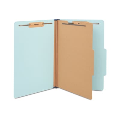 Staples 60% Recycled Pressboard Classification Folder, 1-Divider, 1.75 Expansion, Legal Size, Light