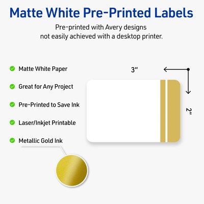 Avery Laser/Inkjet Rectangle Multipurpose Labels, 2 x 3, White, 80/Pack (S00DK9)