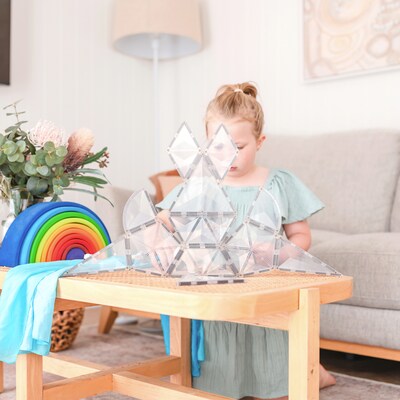 Connetix Magnetic Tiles Clear Shape Expansion Pack, 24 Pieces (CNTC00024SH)