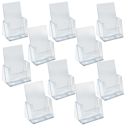 Azar 5.5 x 8.5 Brochure Holder, Vertical, Desktop/Countertop, Acrylic, Clear, 10/Pack (252015-10PK)