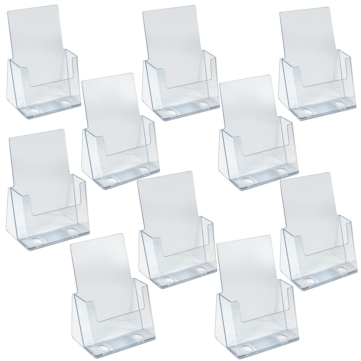 Azar 5.5 x 8.5 Brochure Holder, Vertical, Desktop/Countertop, Acrylic, Clear, 10/Pack (252015-10PK)