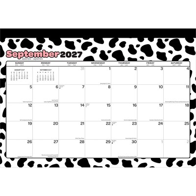 2027 BrownTrout Cow Prints 15.5" x 11" Monthly Desk Pad Calendar, Assorted Colors (9798330713653)