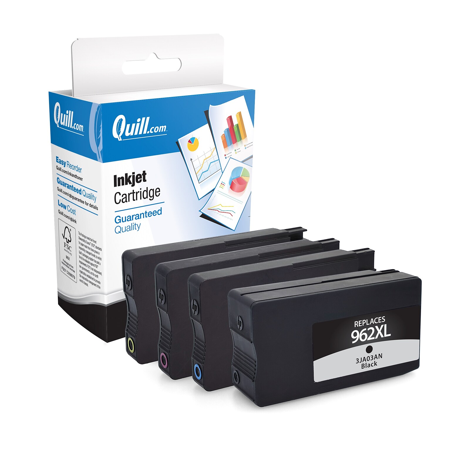 Quill Brand®  Remanufactured Black/Cyan/Magenta/Yellow High Yield Ink Cartridge for HP 962XL