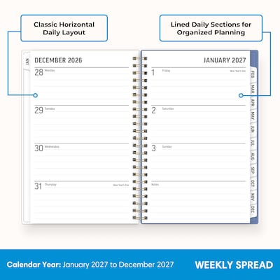 2027 Blue Sky 5 x 8 Weekly & Monthly Planner, Parkertin (164275)