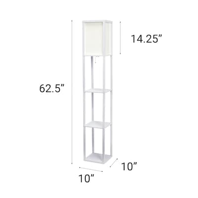 Creekwood Home Classix 62.5" Floor Lamp with Rectangular Shade, White (CWF-3007-WH)