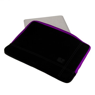 Vangoddy Microsuede Laptop Sleeve for 13.3" Laptop, Black/Purple