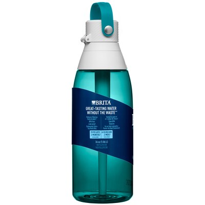 Brita Plastic Filtered Water Bottle, 36 oz., Sea Glass (36524)