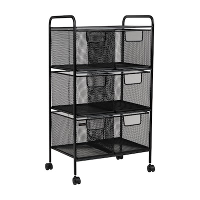 Mind Reader 6-Drawer Office Utility Cart, Black (6DRMESH-BLK)