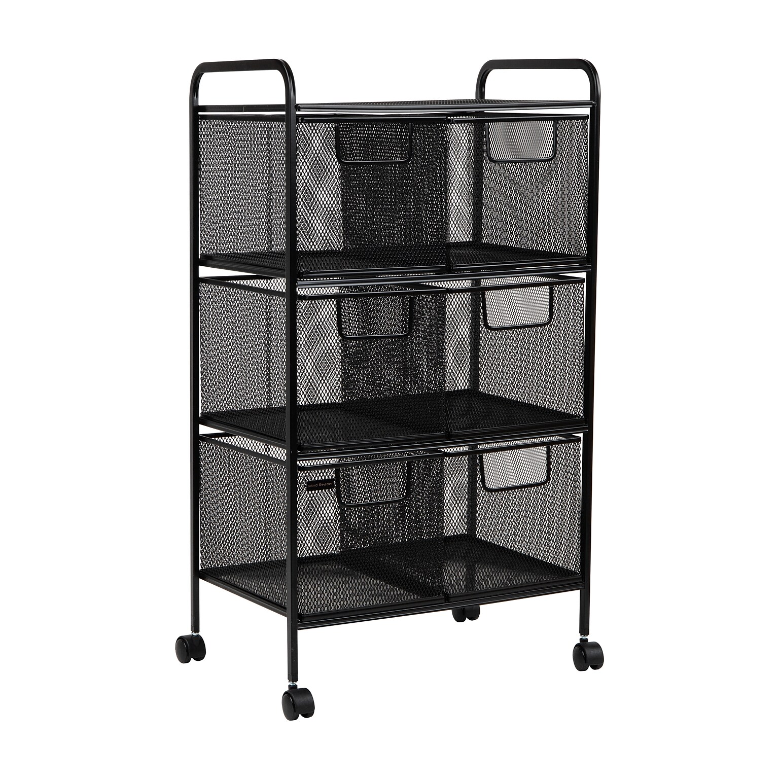 Mind Reader 6-Drawer Office Utility Cart, Black (6DRMESH-BLK)