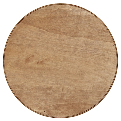 Elegant Designs "Coffee Bar" Decorative 13.75" Round Wood Serving Tray w/ Handles, Natural Wood (HG2013-NCB)