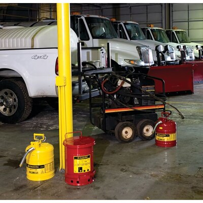 Justrite 6-Gallon Oily Waste Can, Red (138646RD)