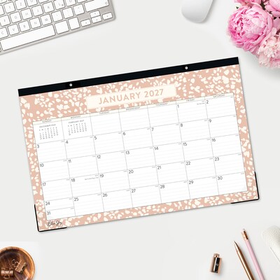 2027 Blue Sky Natalya 17" x 11" Monthly Desk Pad Calendar, Pink (148771-27)