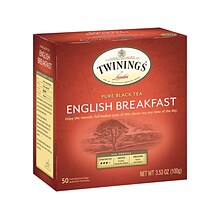 Twinings English Breakfast Black Tea Bags, 3.53 Oz., 50/Box (F05331)