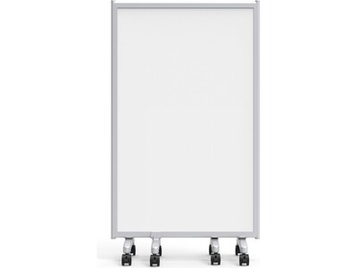 Luxor Freestanding 3-Panel Mobile Magnetic Whiteboard Room Divider, 53.5"H x 91"W, White (MB9152WW)