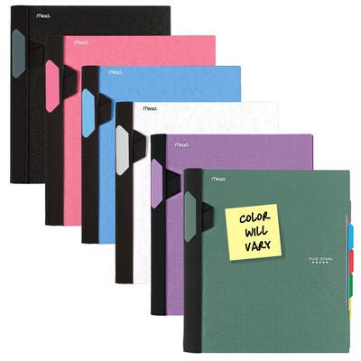 Five Star Advance 5-Subject Subject Notebooks, 8.5 x 11, College Ruled, 200 Sheets, Color Chosen at Random (06326)