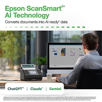 Epson WorkForce ES-590W Wireless Desktop Color Duplex Document Scanner (B11B288202)