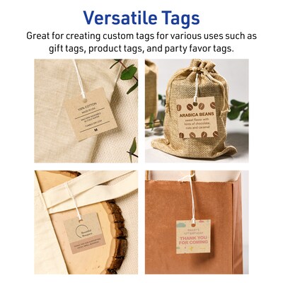 Avery 2" x 2"  Blank Price & Merchandise Tags, Kraft Brown, 300/Carton (95316-KMT25)