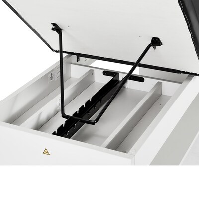 Viva Comfort Alto Electric Height Adjustable Exam Table with Shelves, Step Stool, 400lb Capacity, Black (996-14-BLK-SS-OS-MK)