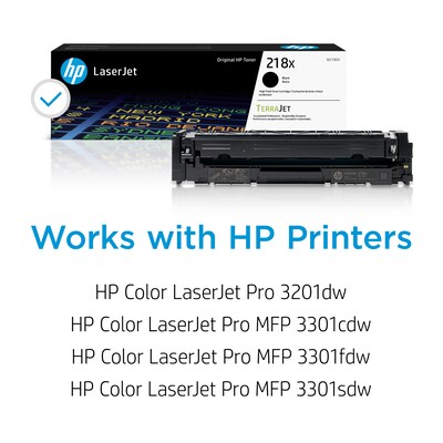 Original HP 218X Black High-yield Toner Cartridge, print up to 3,200 pages (W2180X)