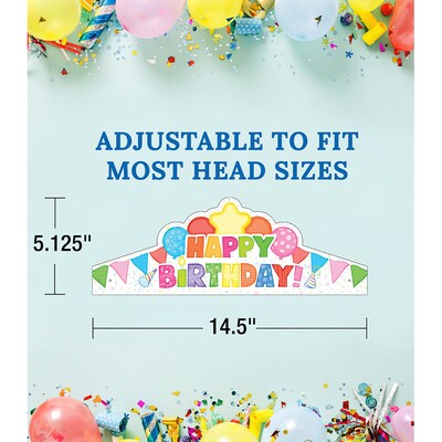 Carson-Dellosa Happy Birthday Crowns, 14.5" x 5.12",  30/Pack, 2/Bundle (CD-101100-2)