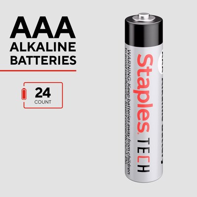 Staples TECH AAA Alkaline Battery, 24 Pack (ST63254-CC/US)