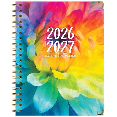 2026-2027 Excello Brands 8.5" x 11" Academic Weekly & Monthly Planner, Paperboard Cover, Rainbow Petals (FSHN-AY26-8511-41)