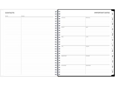 2025 Blue Sky Analeis 8" x 10" Monthly Planner, Plastic Cover, White/Black (100004-25)
