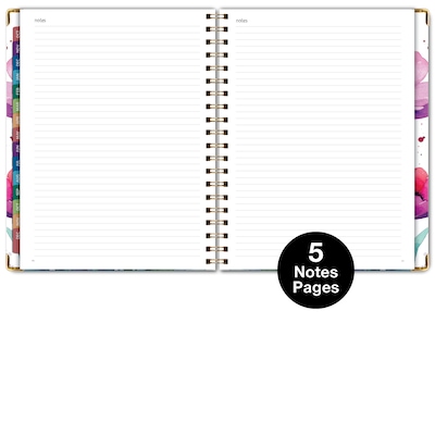 2027 Excello Brands 7.8" x 9" Weekly & Monthly Standard Planner, Paperboard Cover, Rainbow Floral (FSHN-CY27-79-53)